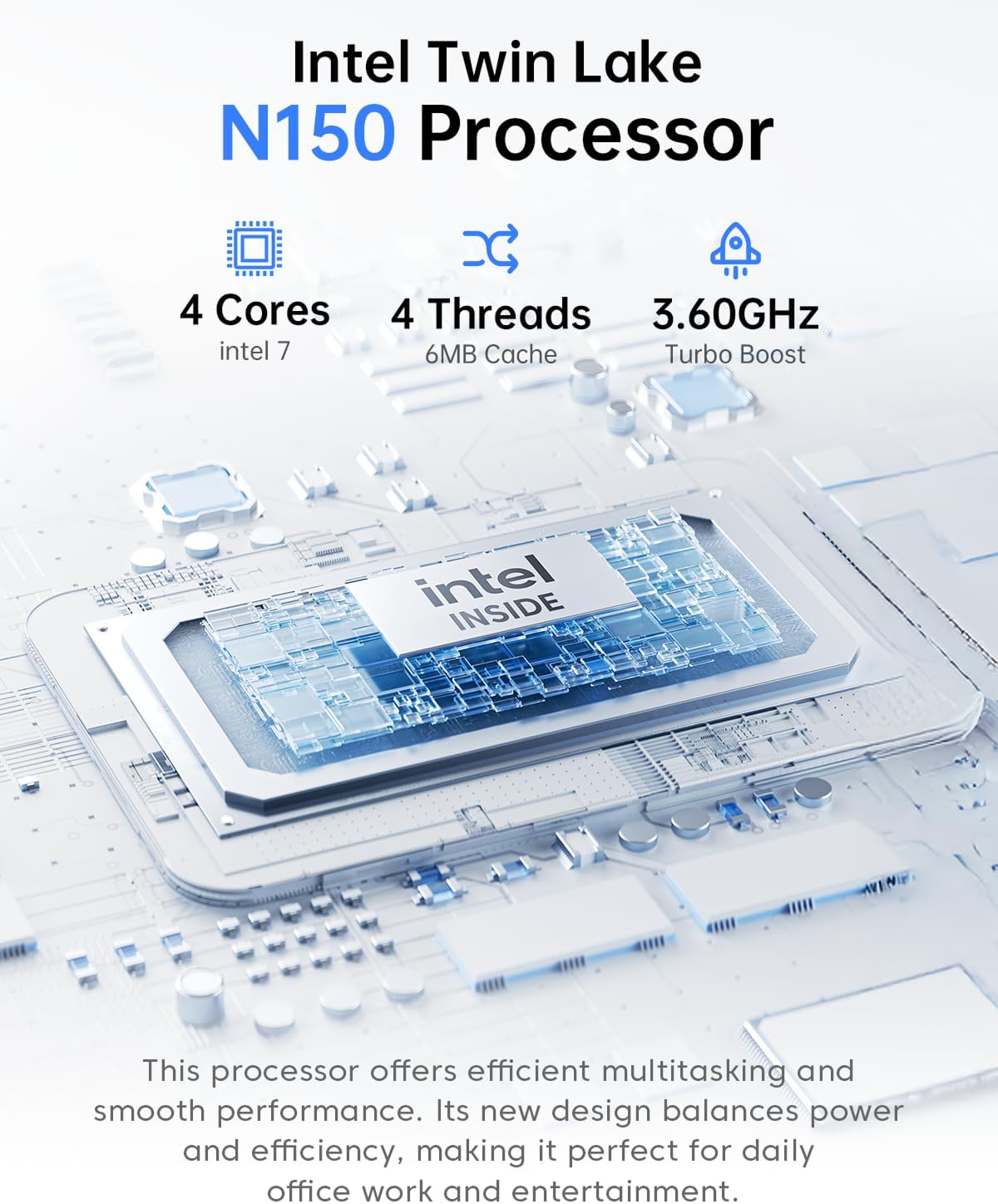 ACEMAGIC V1 Mini PC Computers  Intel Twin Lake N150(Turbo 3.6GHz)  16GB DDR4 RAM 1TB M.2 SSD Mini Desktop Computer  4K HDMI DP/2xUSB3.2 WiFi/BT  VESA GbE  HTPC/Business Office Micro Pc