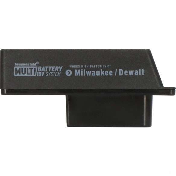 Adapterplatte, für Milwaukee/Dewalt LED Baustrahler, Multi Battery 18V System, schwarz
