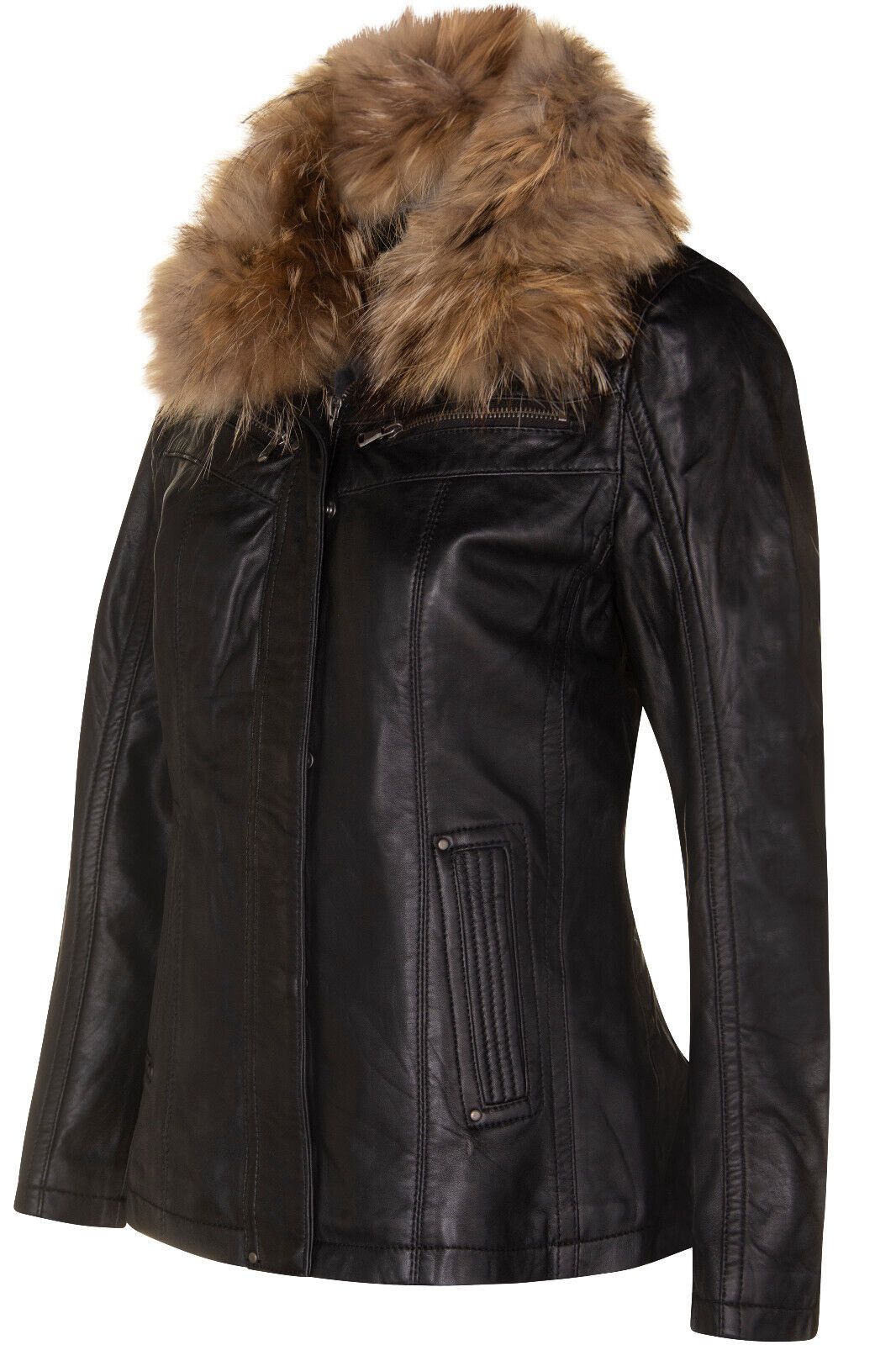 Infinity Leather Slim Fit Leather Parker Jacket-Millom