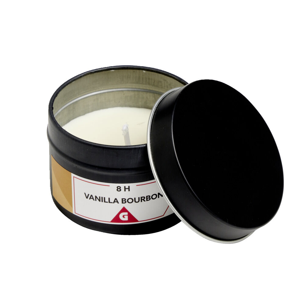 Bougie dans pot métal noir - Vanille