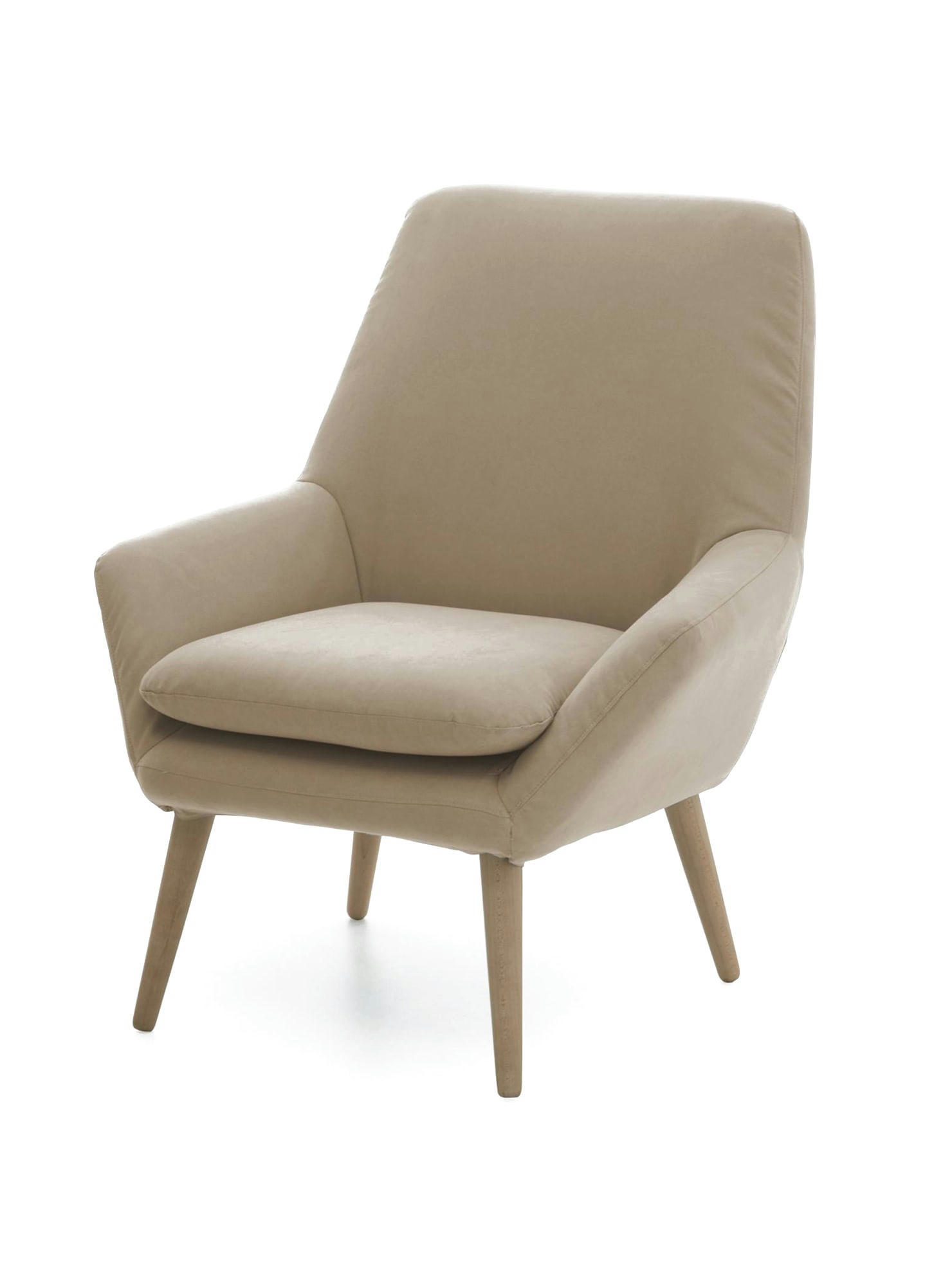 ANNARITA - Fauteuil design en tissu beige