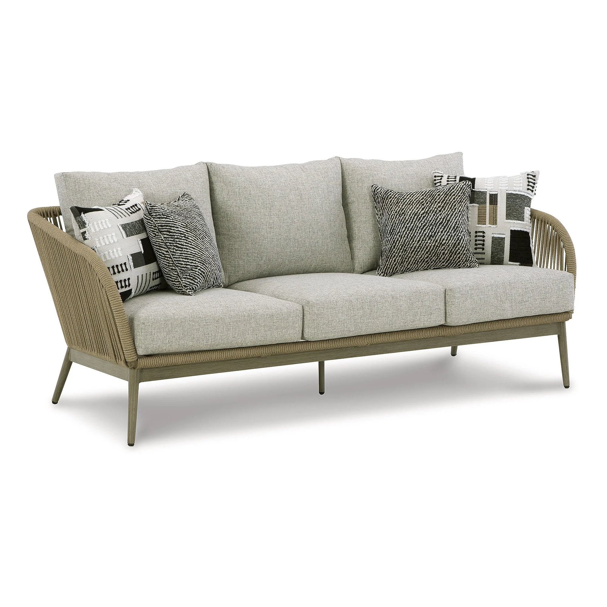 Signature Design by Ashley Swiss Valley Brown/Beige Outdoor Sofa with Cushion - 77W x 33D x 28H