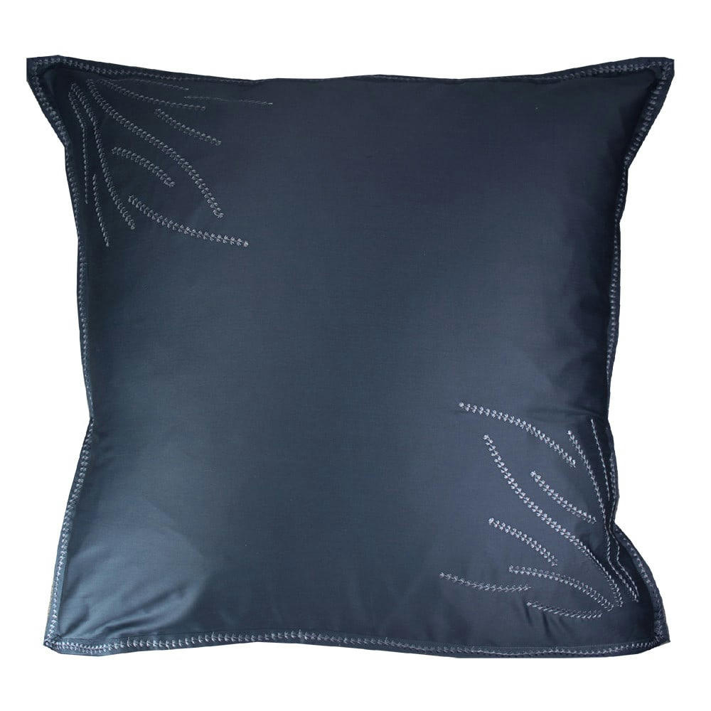 ONDES BLEU NUIT - Taie d'oreiller  satin de coton 120 fils/cm² bleu 65x65