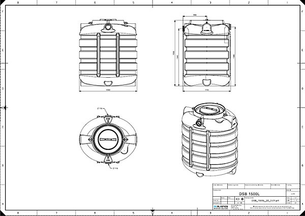 Fosse Septique Ronde 1500 Litres Renforts Circulaires DS Eau Pour 4 personnes