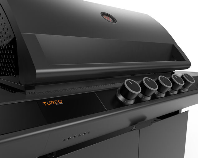 Ziegler & Brown Turbo Classic 5 Burner BBQ on Cart with Side Burner & Shelf (T Series)