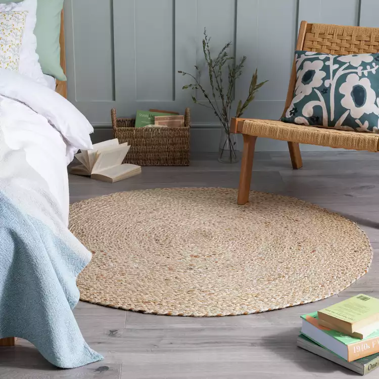 Habitat Braided Round Natural Jute Flatweave Rug - 100cm