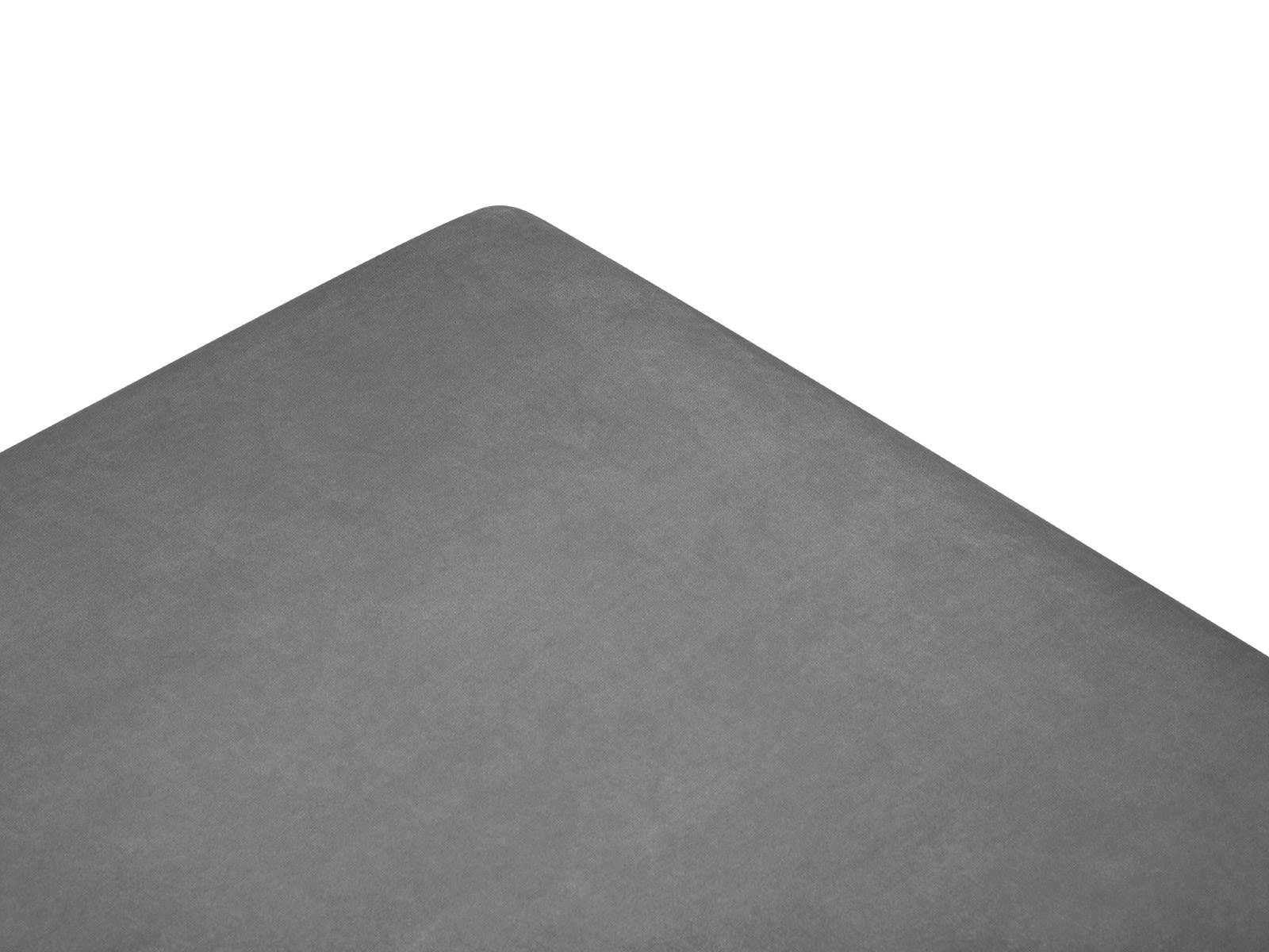 YANIS - Pouf Avec Boîte 1 place en Velours Gris Foncé