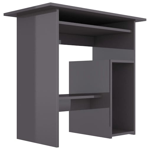 NNEVL Desk High Gloss Grey 80x45x74 cm Chipboard