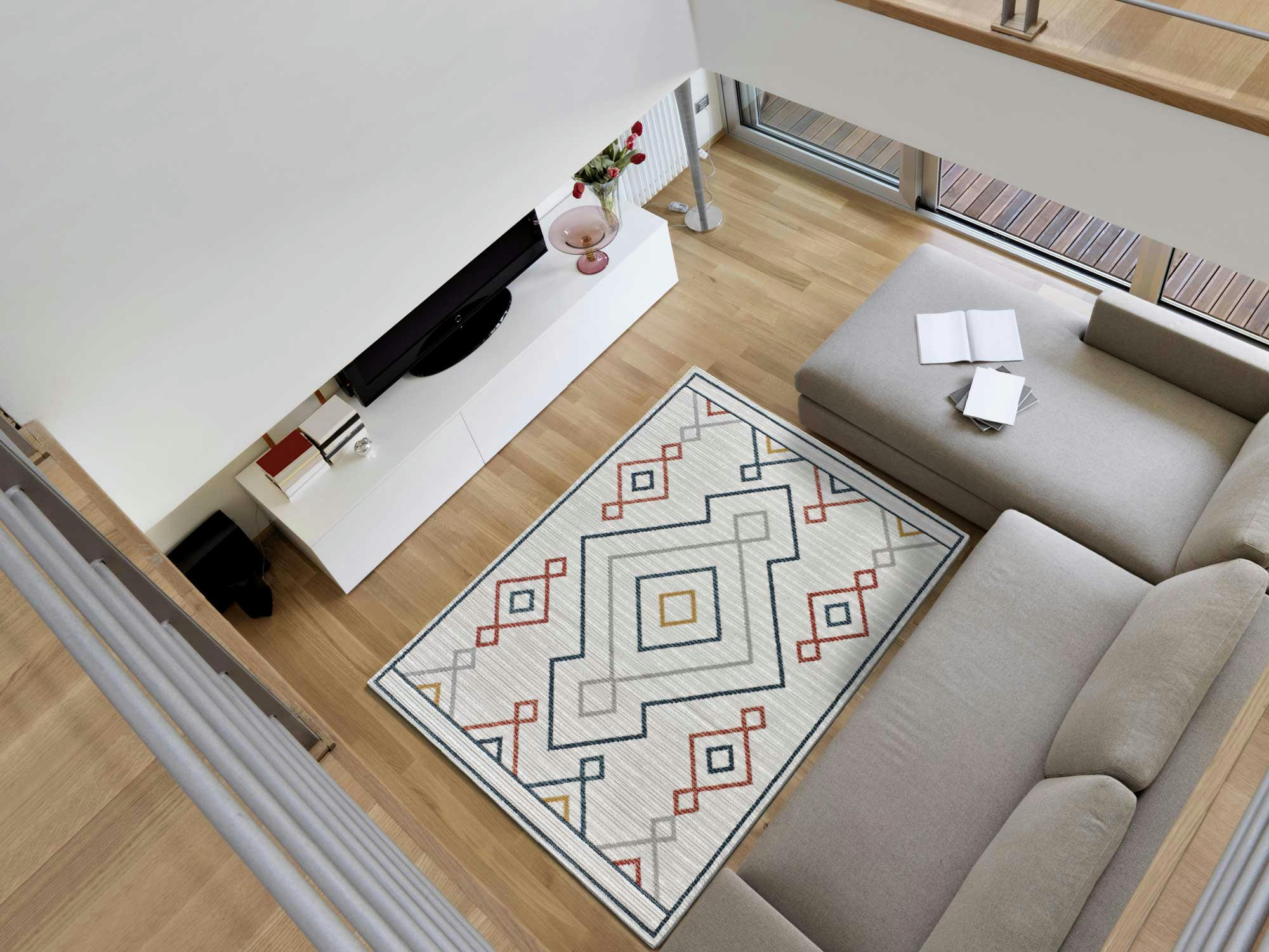 AUSTIN - Tapis ethnique multicolore, 200X300 cm