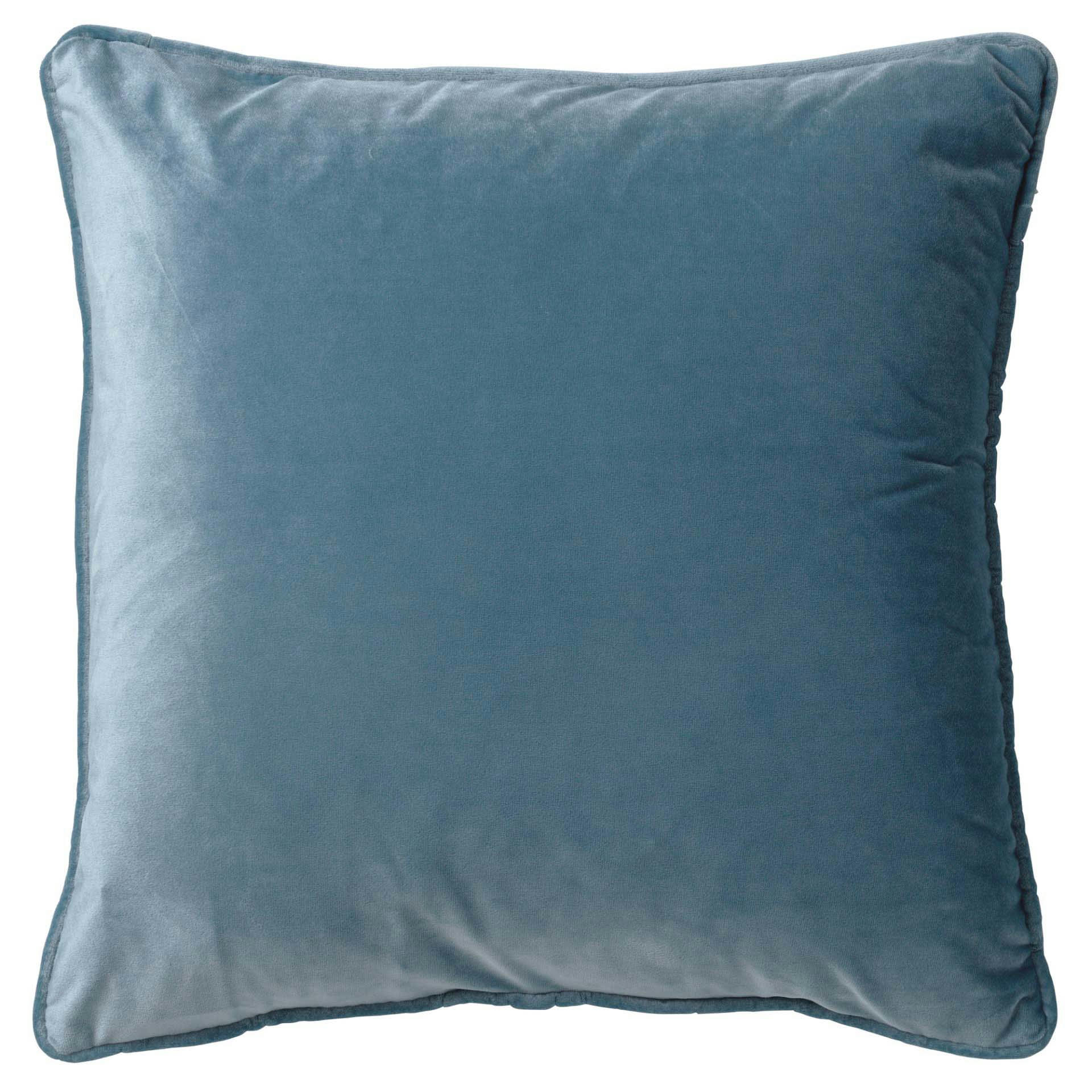 - Coussin - bleu en velours 60x60 cm uni