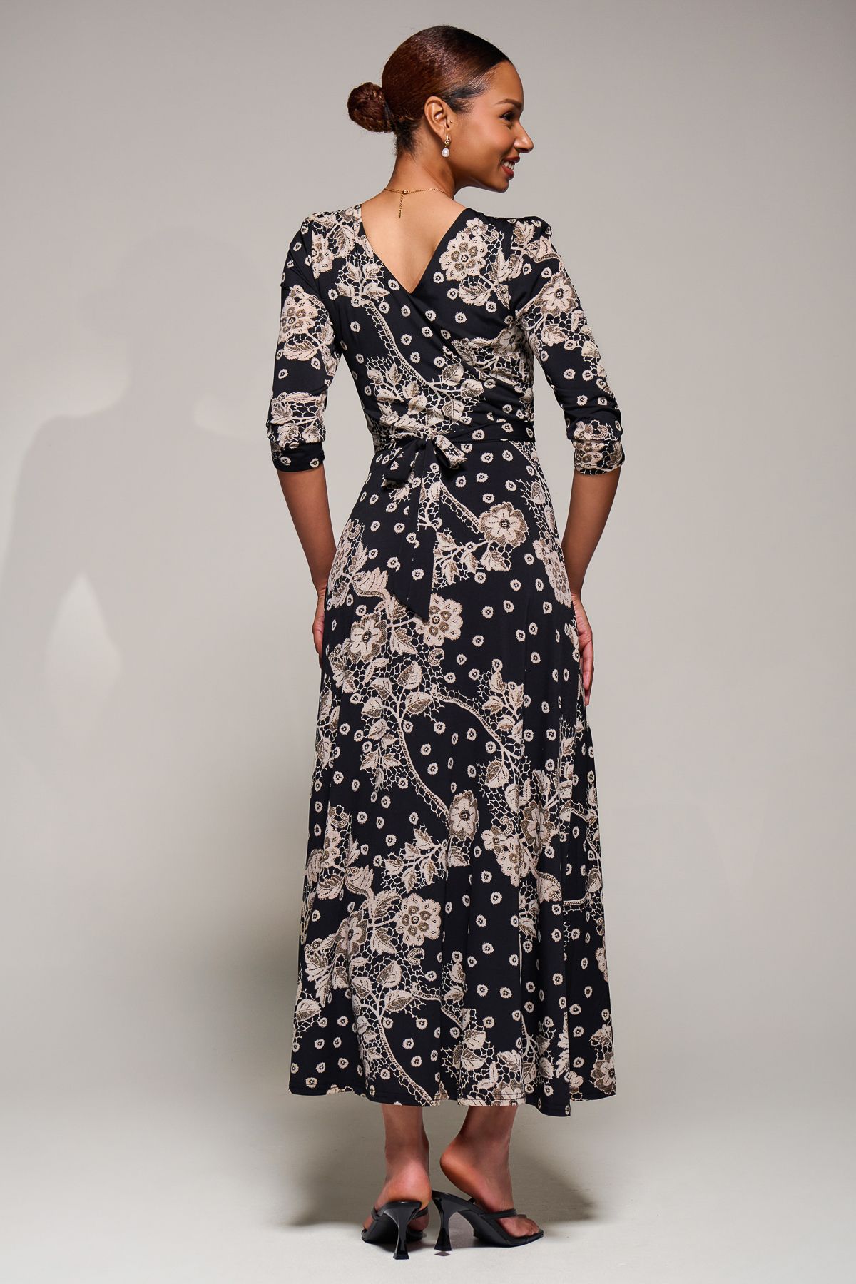 Jolie Moi Jersey Ruched Waist Fit & Flare Maxi Dress