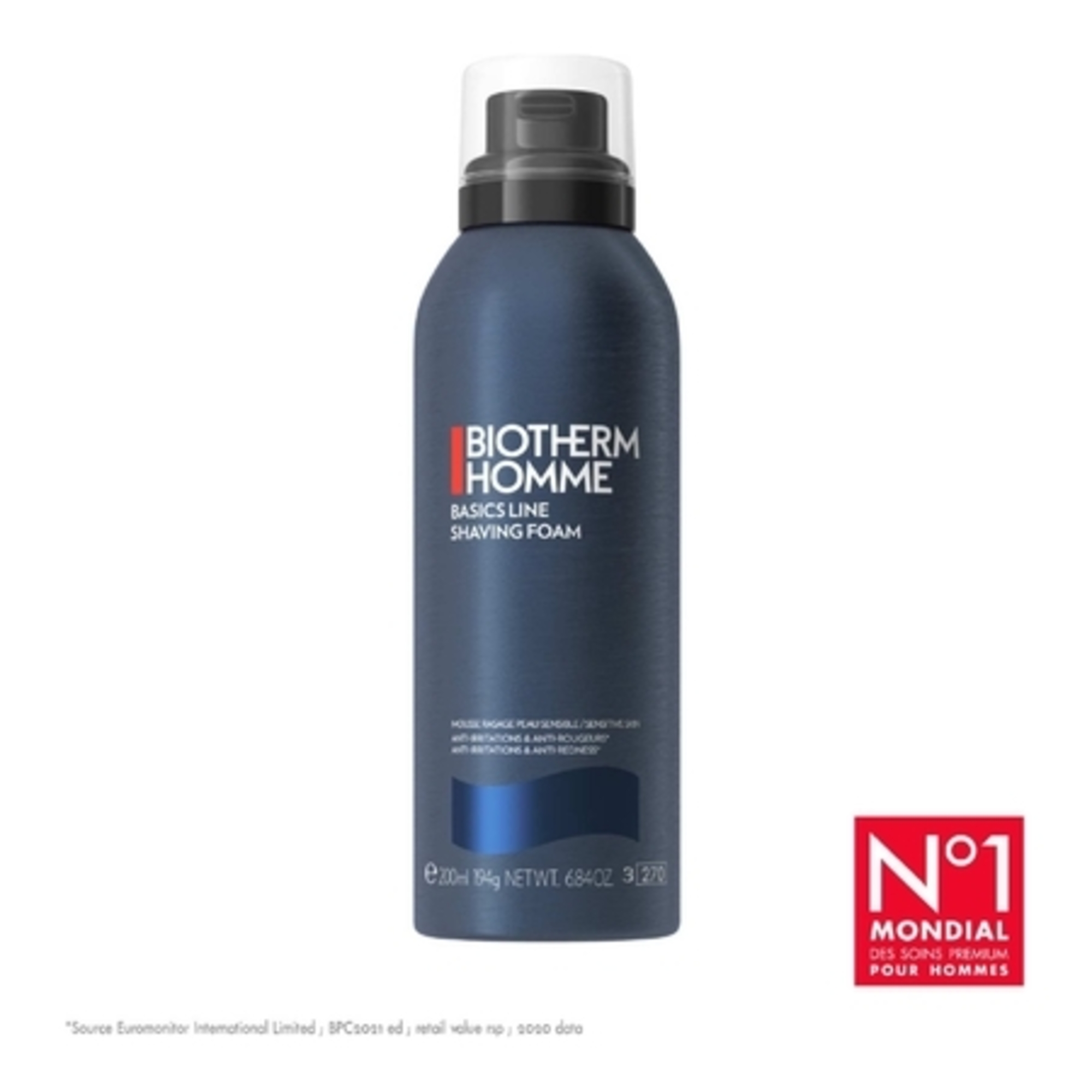 HOMMEMousse rasage peau sensible anti-irritations & anti-rougeurs
