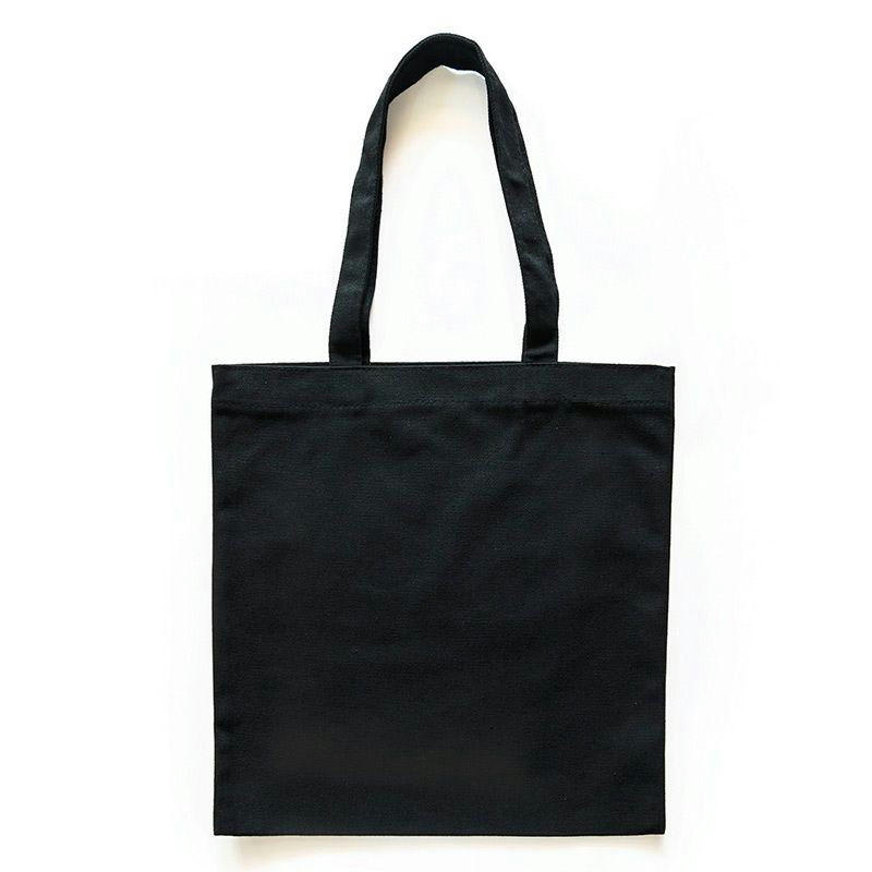 COTON - Sac shopping en coton noir 37,5x42cm