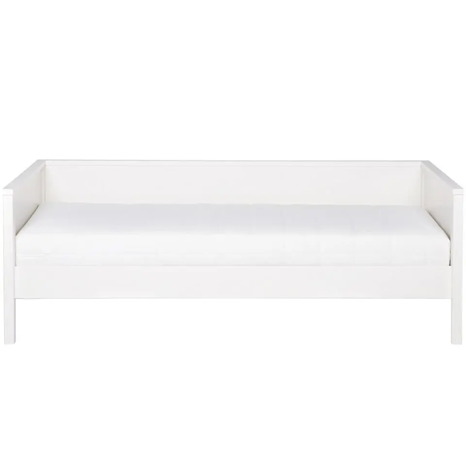 WOOOD Nikki Bedbank Incl Bedlade/Lattenrol - Grenen - Wit - 73x208x100