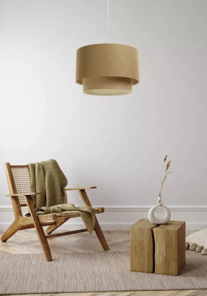 Lampa wisząca ERUTAN DOUBLE 40 żółta/beżowa