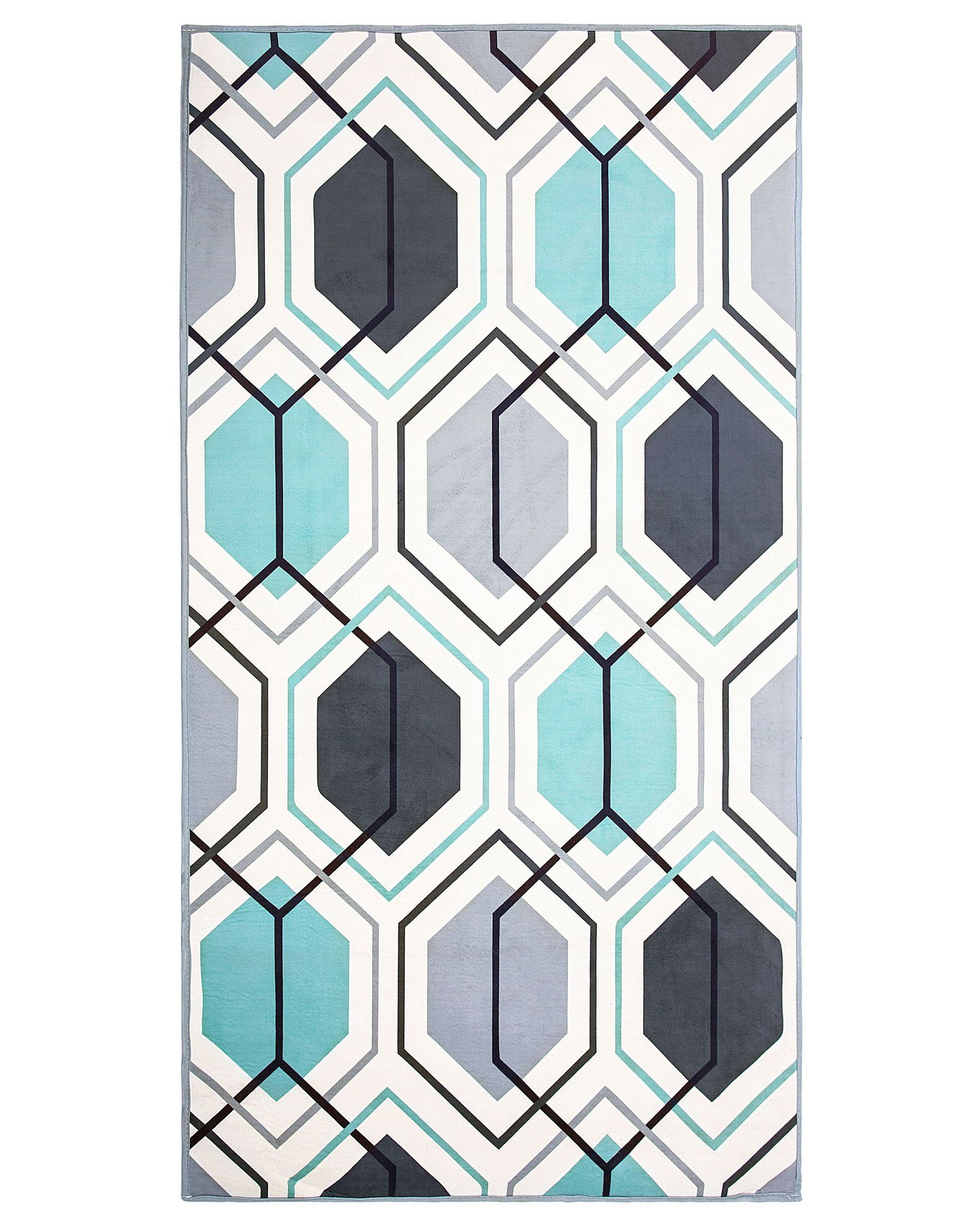 Dywan 80x150 cm geometryczny niebieski