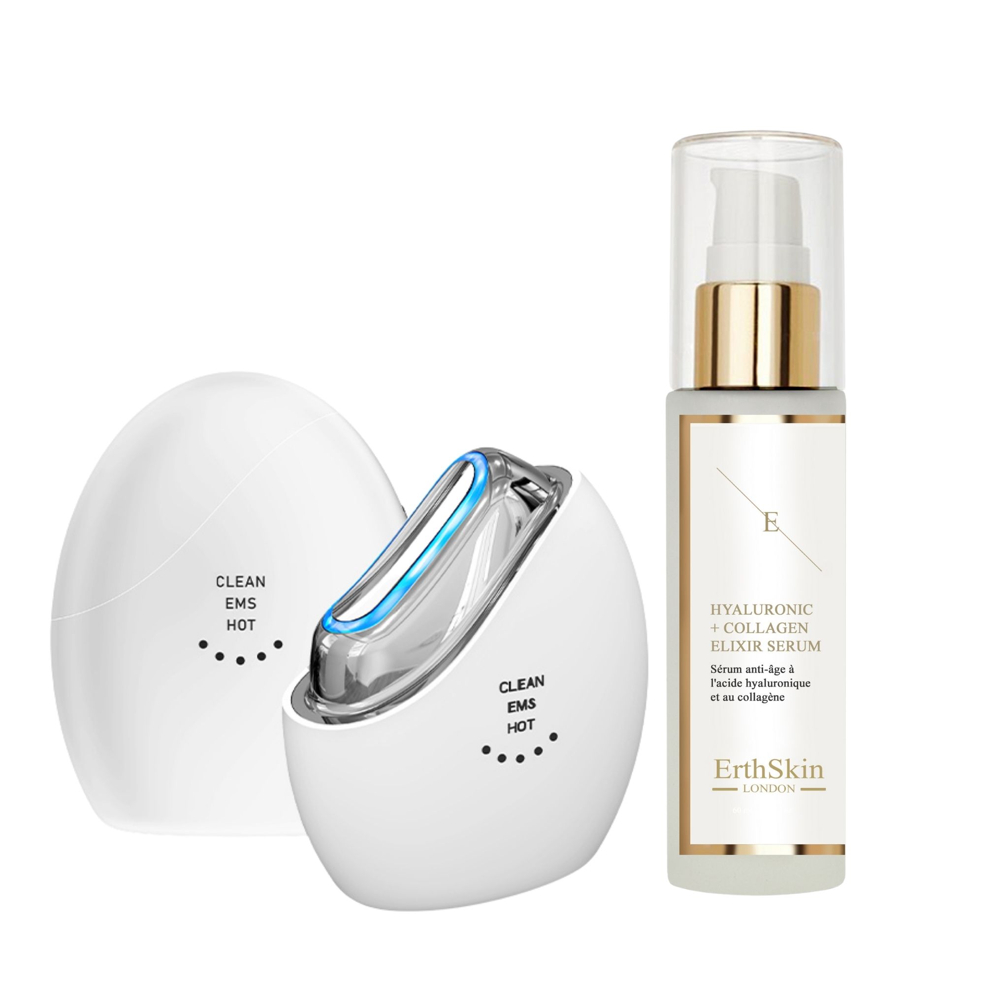 Erth Skin London Regenerating Facial Set ( LED EMS Sculptor   HA Serum 60ml)