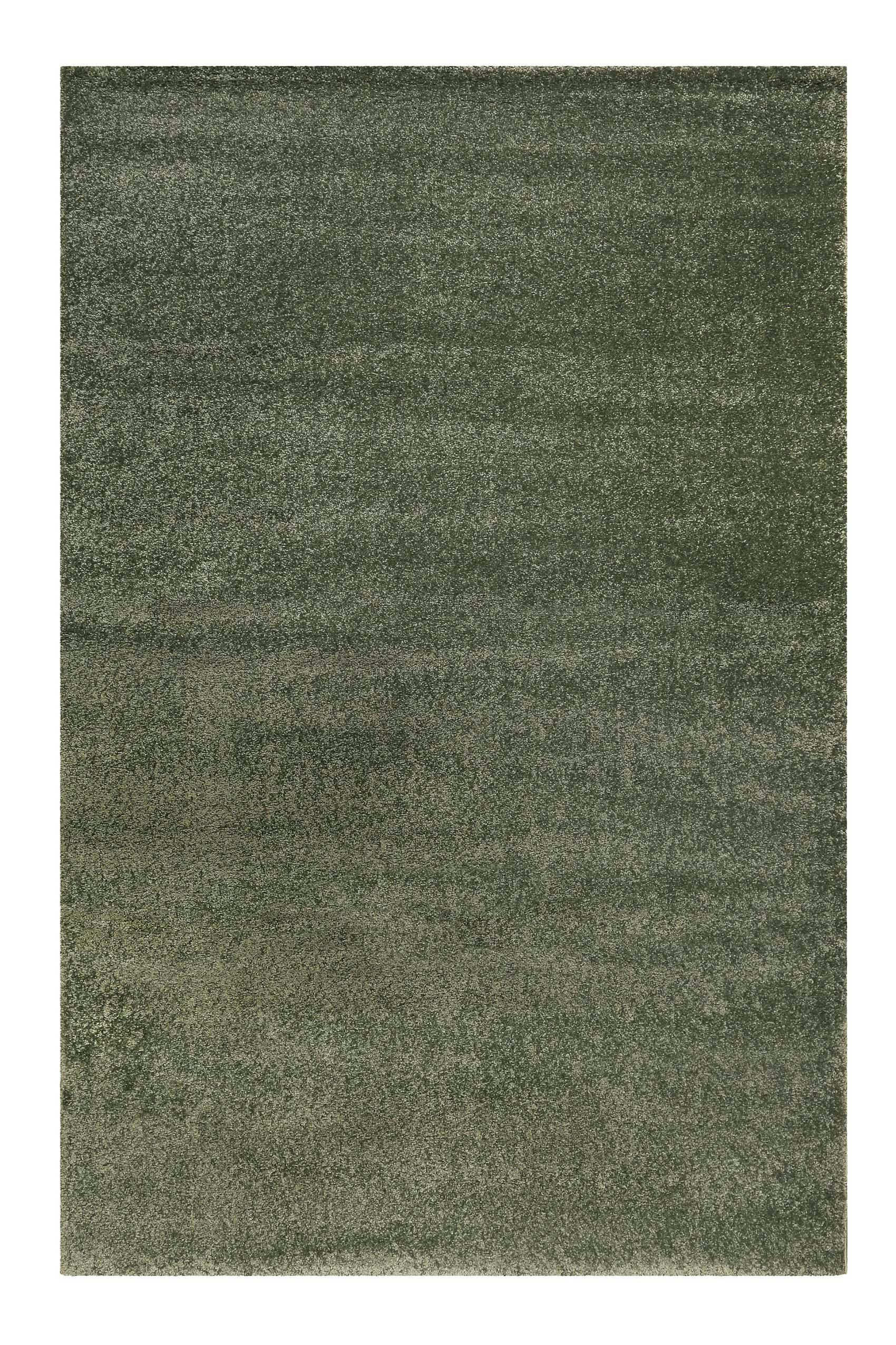 CALIFORNIA - Tapis uni intemporel vert olive chiné pour salon, chambre 225x160