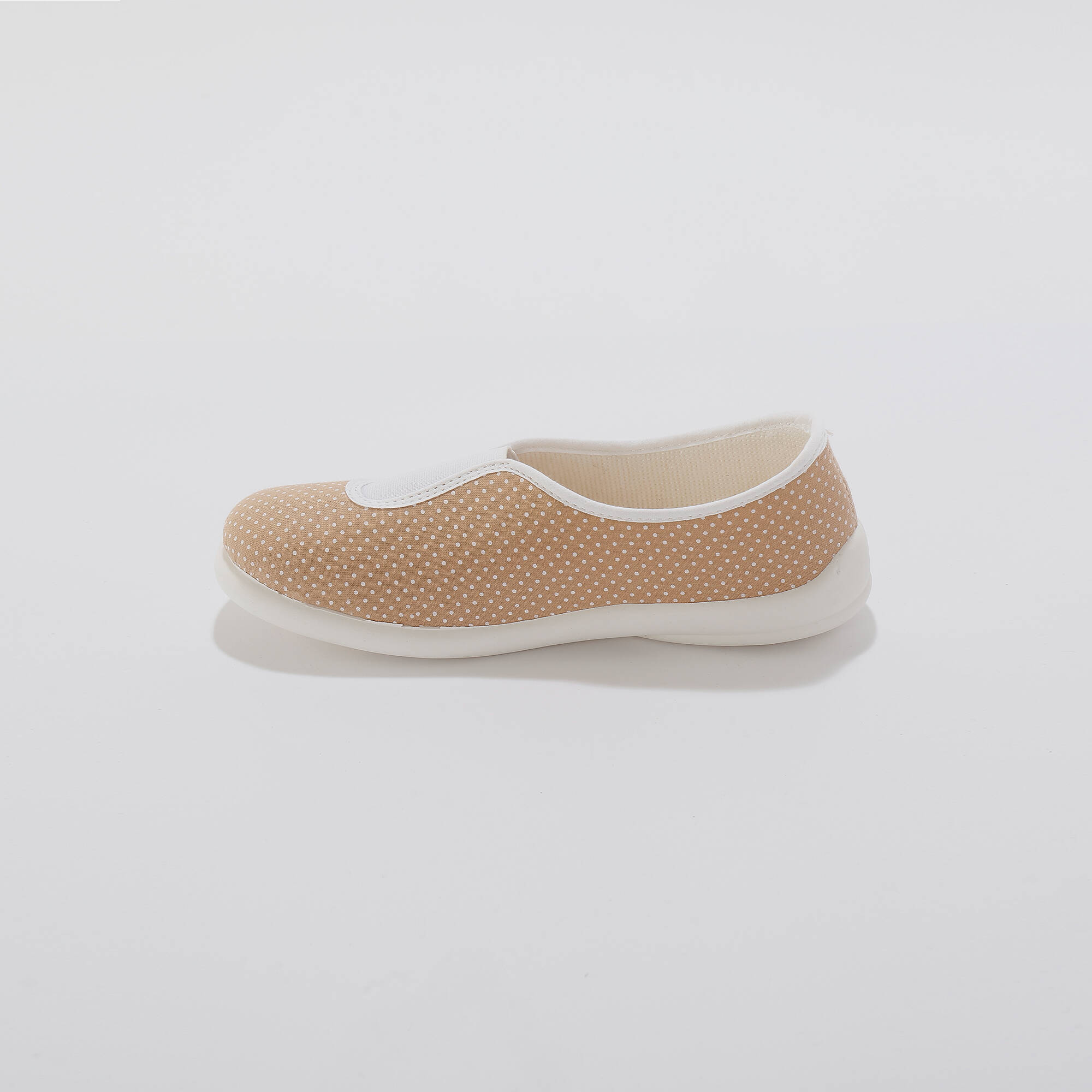 Ballerine d'intérieur élastiquée imprimée pois