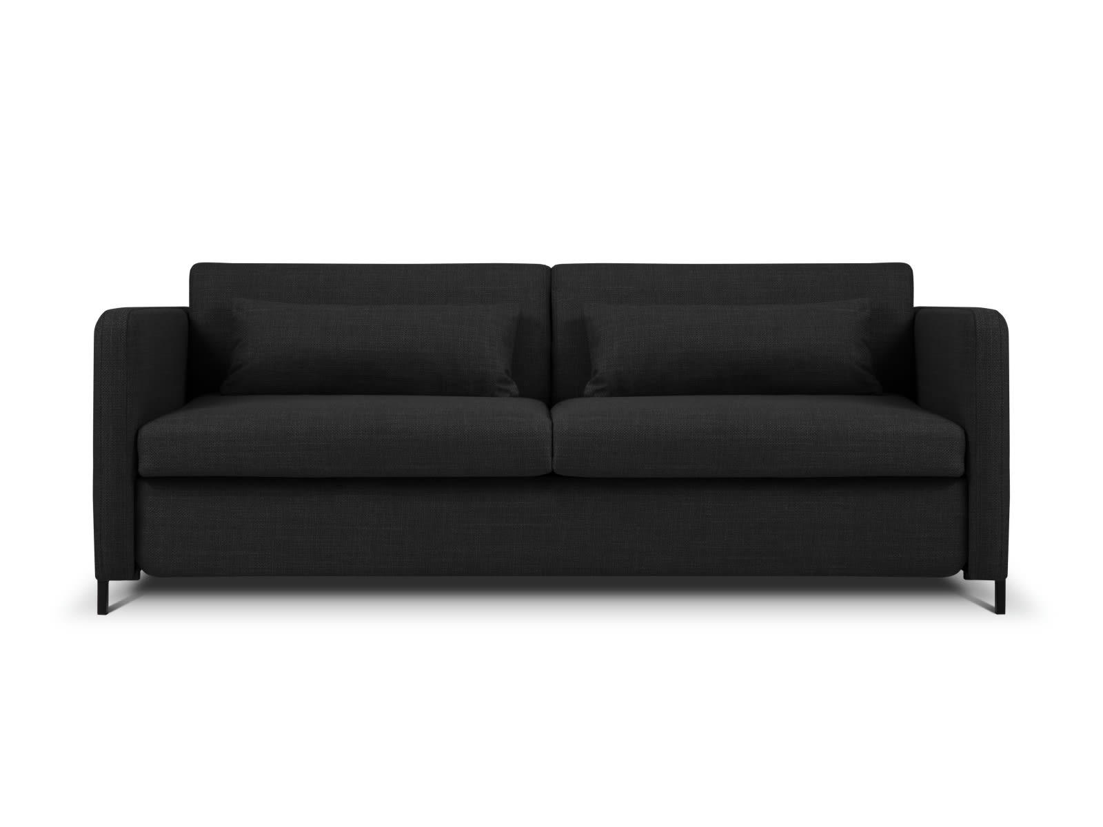 YANIS - Canapé Convertible 3 places en Tissu Structurel Gris Foncé