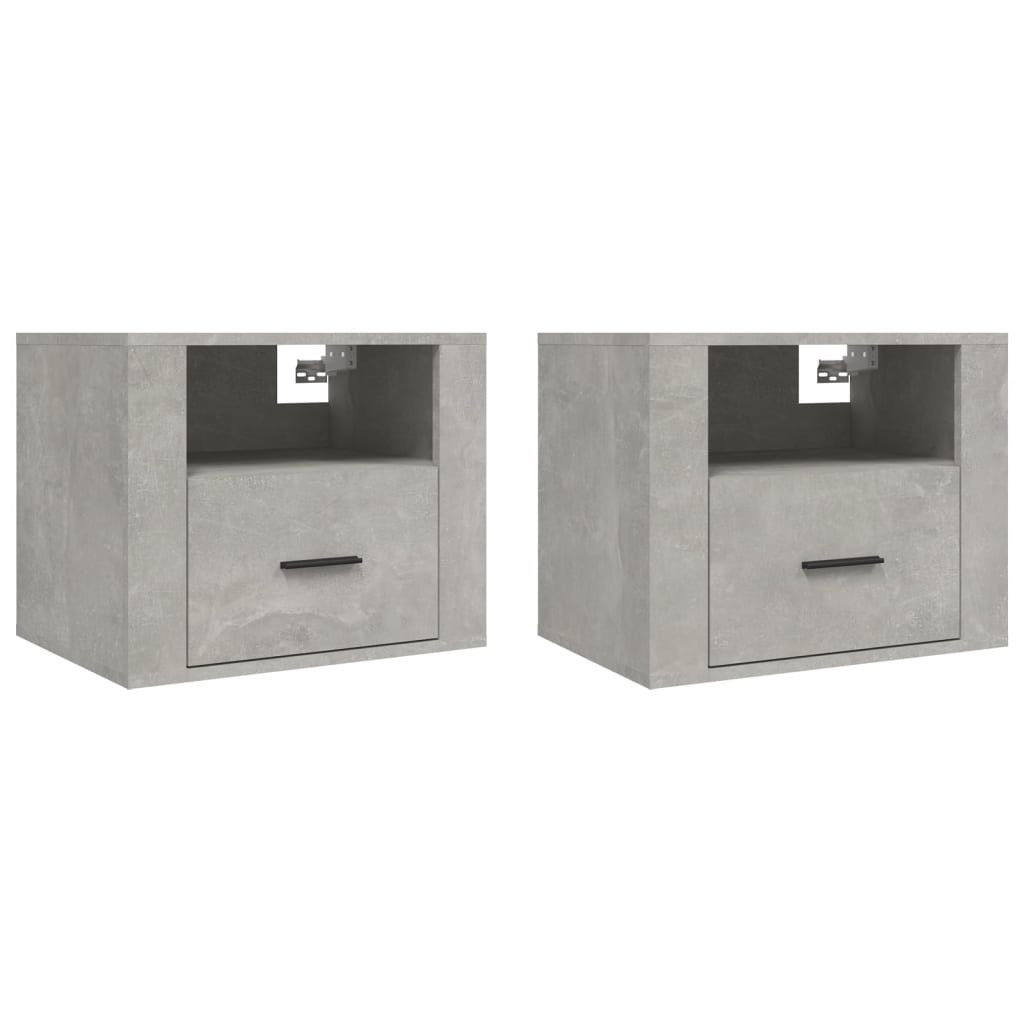 2x Szafka Nocna Stolik Komoda Szara Wisząca Do Sypialni 50x36x40 cm