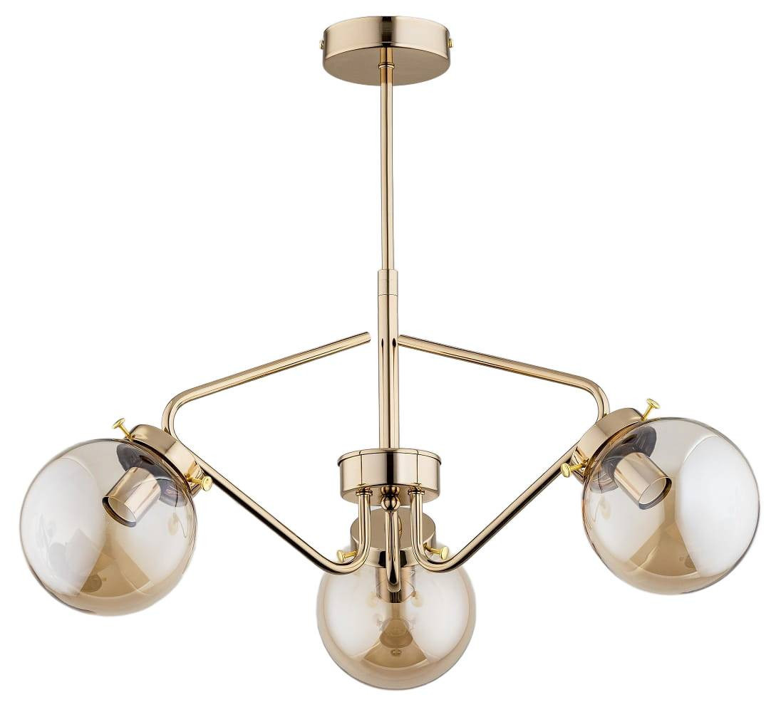 Lampa wisząca mosiądz-złota BARSUM 3xE14x40W wym: 48x56x56 cm Alfa