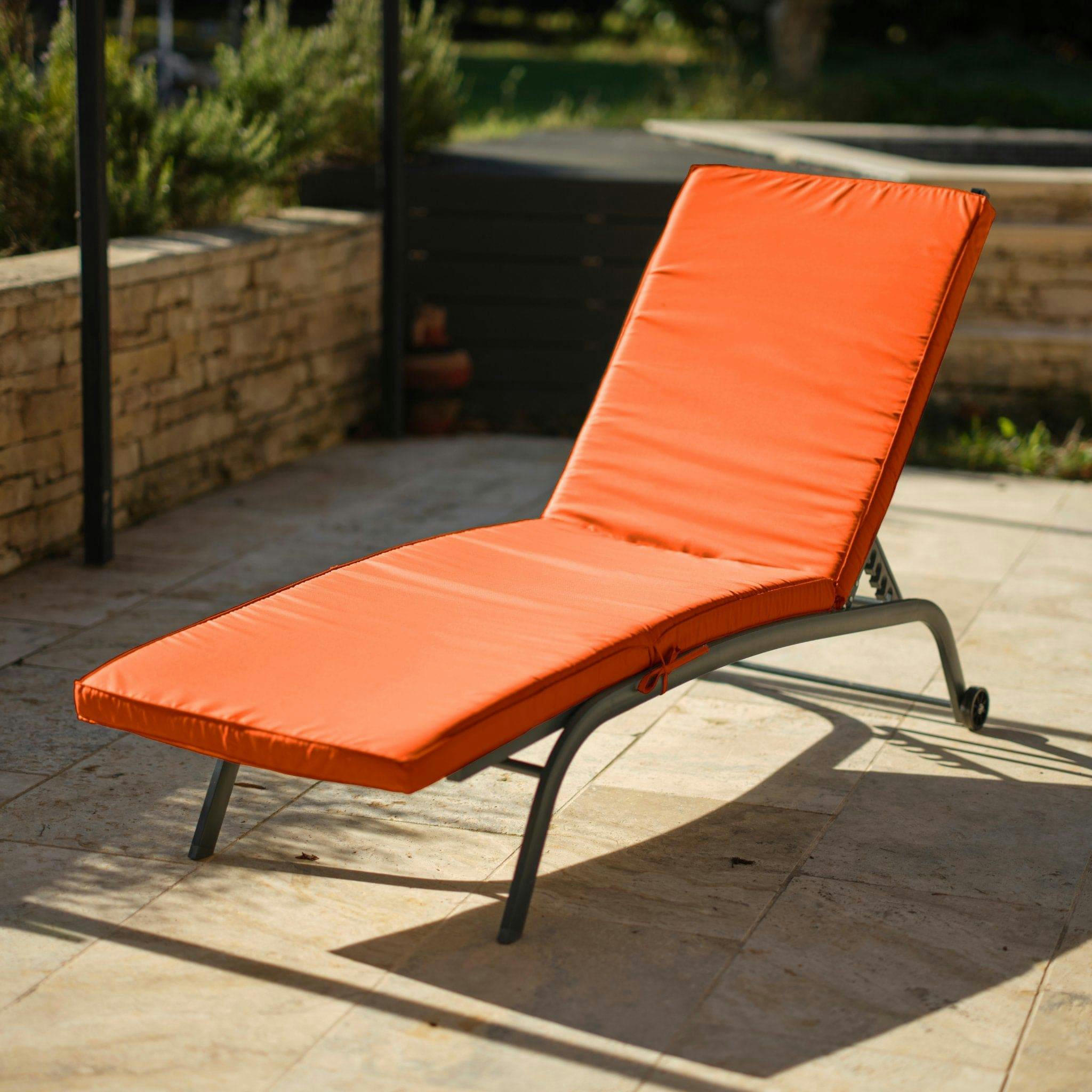 - Coussin pour transat déhoussable 185x55x4cm orange