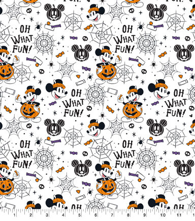 Mickey What Fun Halloween Cotton Fabric