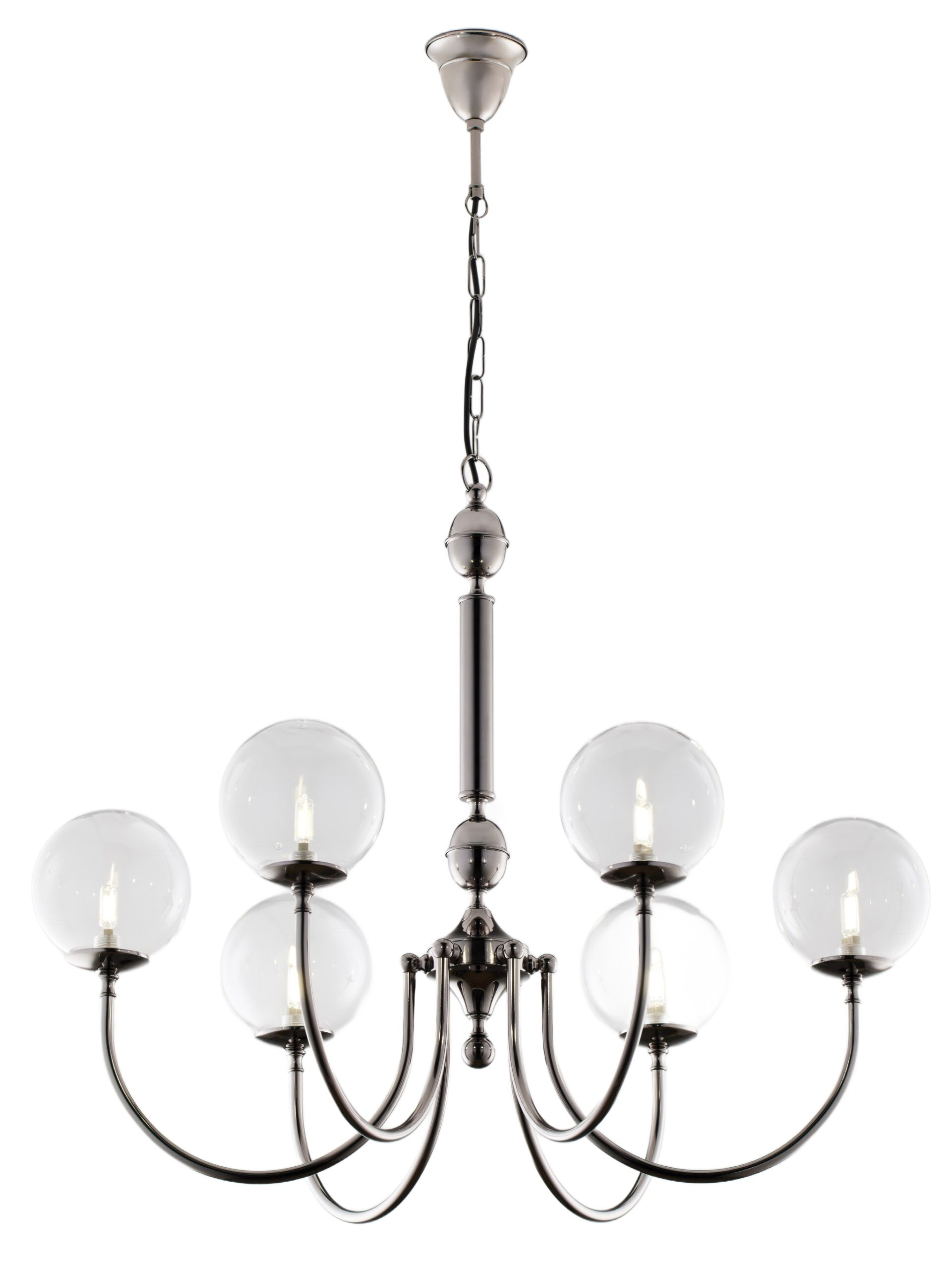 Żyrandol BRILLANTE czarny chrom 6xG9x15W wym:105x85x85cm IP20 Jupiter