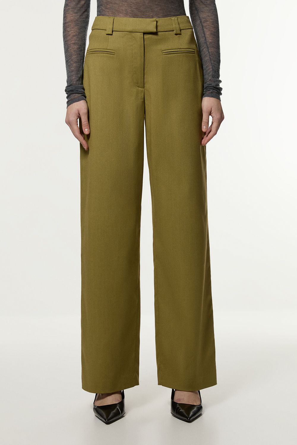 KarenMillen Soft Structured Tailored Wide Leg Trousers