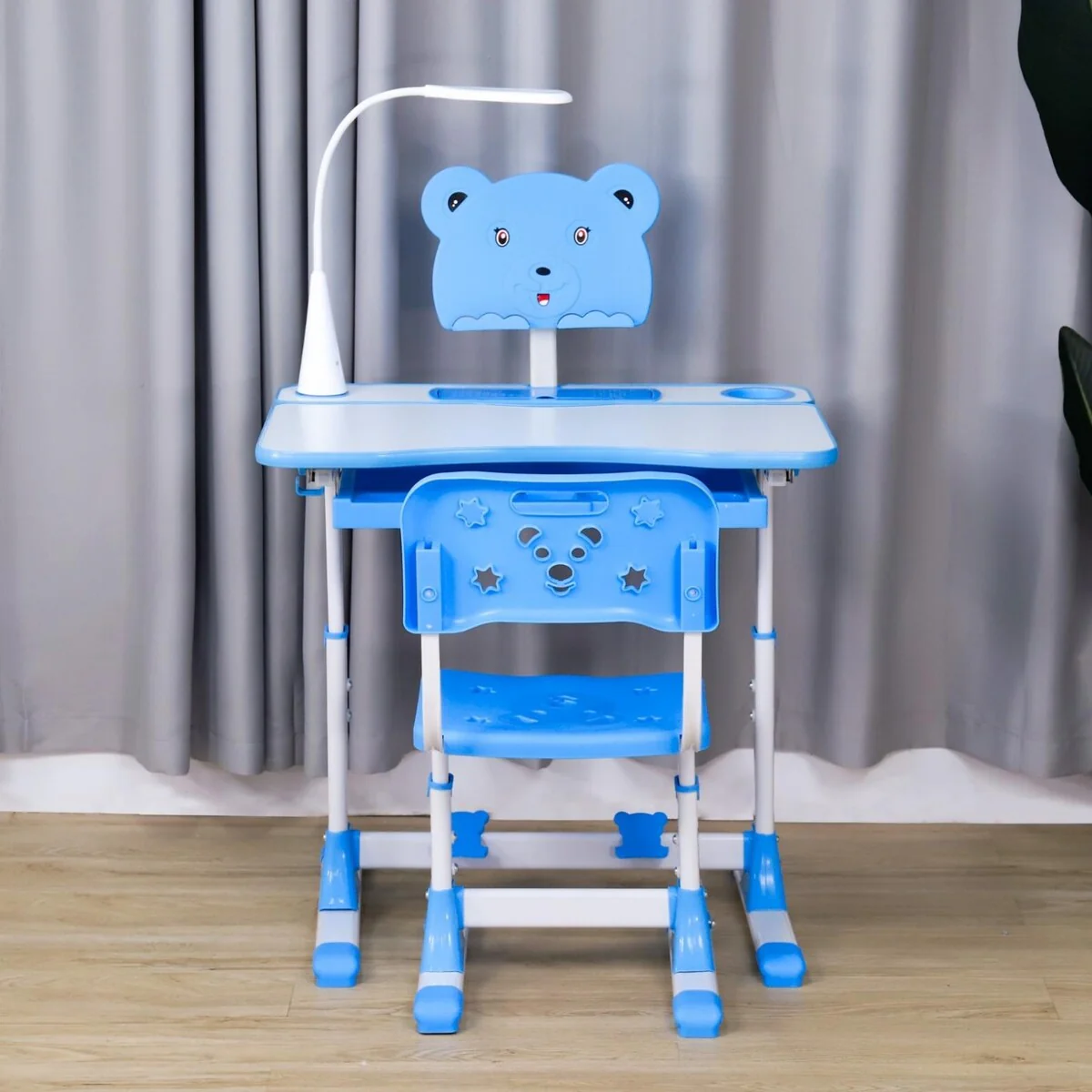 Kids Desk And Chair Set Height Adjustable Children Study Table LED Desk Lamp