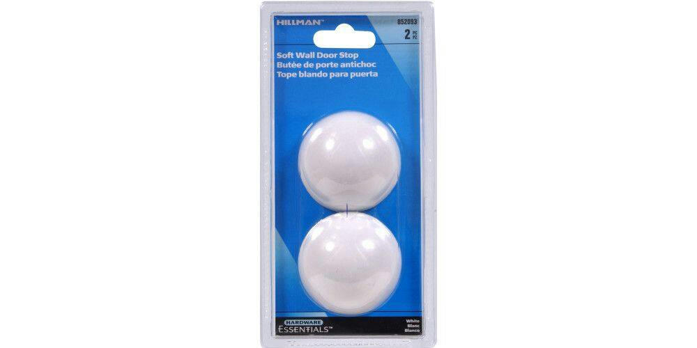 Hillman 852093 So-ft WAll Cover Up WAll Door Stop, White, 2-3/8-in, 1-pk