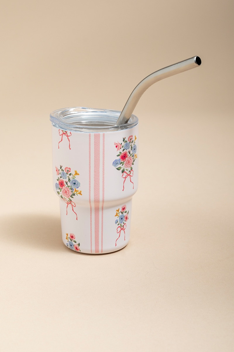 Floral Striped 2oz Tiny Tumbler