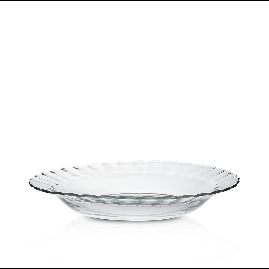LE PICARDIE® - Lot de 6 - Assiette creuse ondulée en verre 23 cm transparent