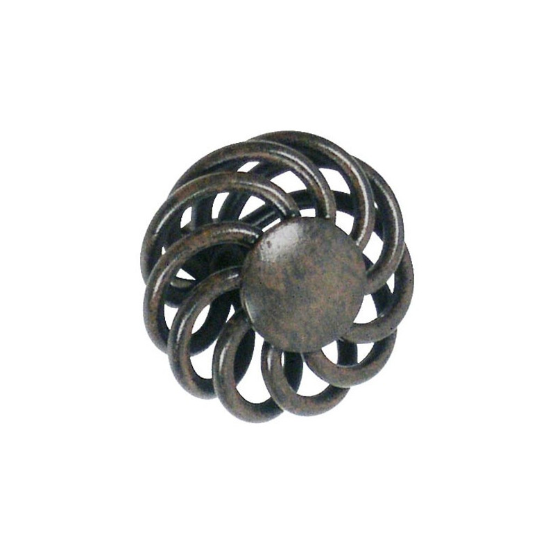 Bouton torsadé en fer rouille Ø 38 mm LINEA BERTOMANI