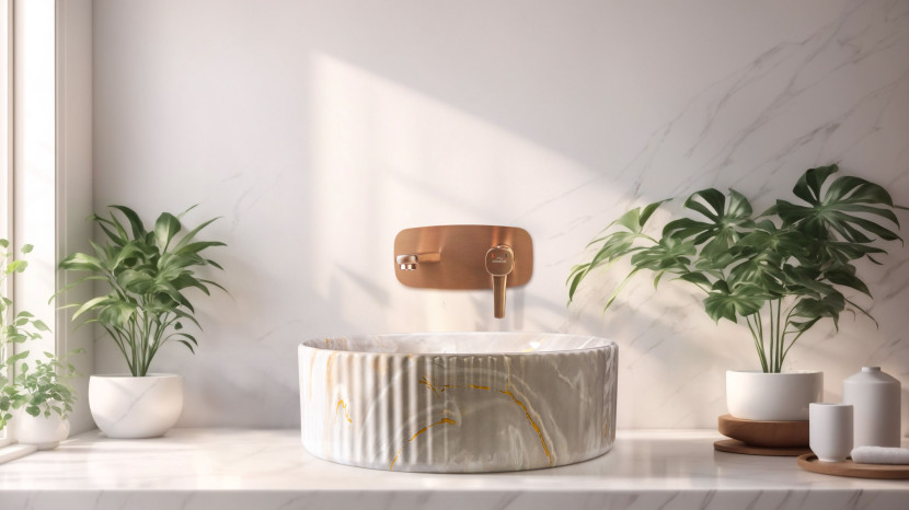 Umywalka nablatowa Galmour Invena Trend 36 cm ryflowana