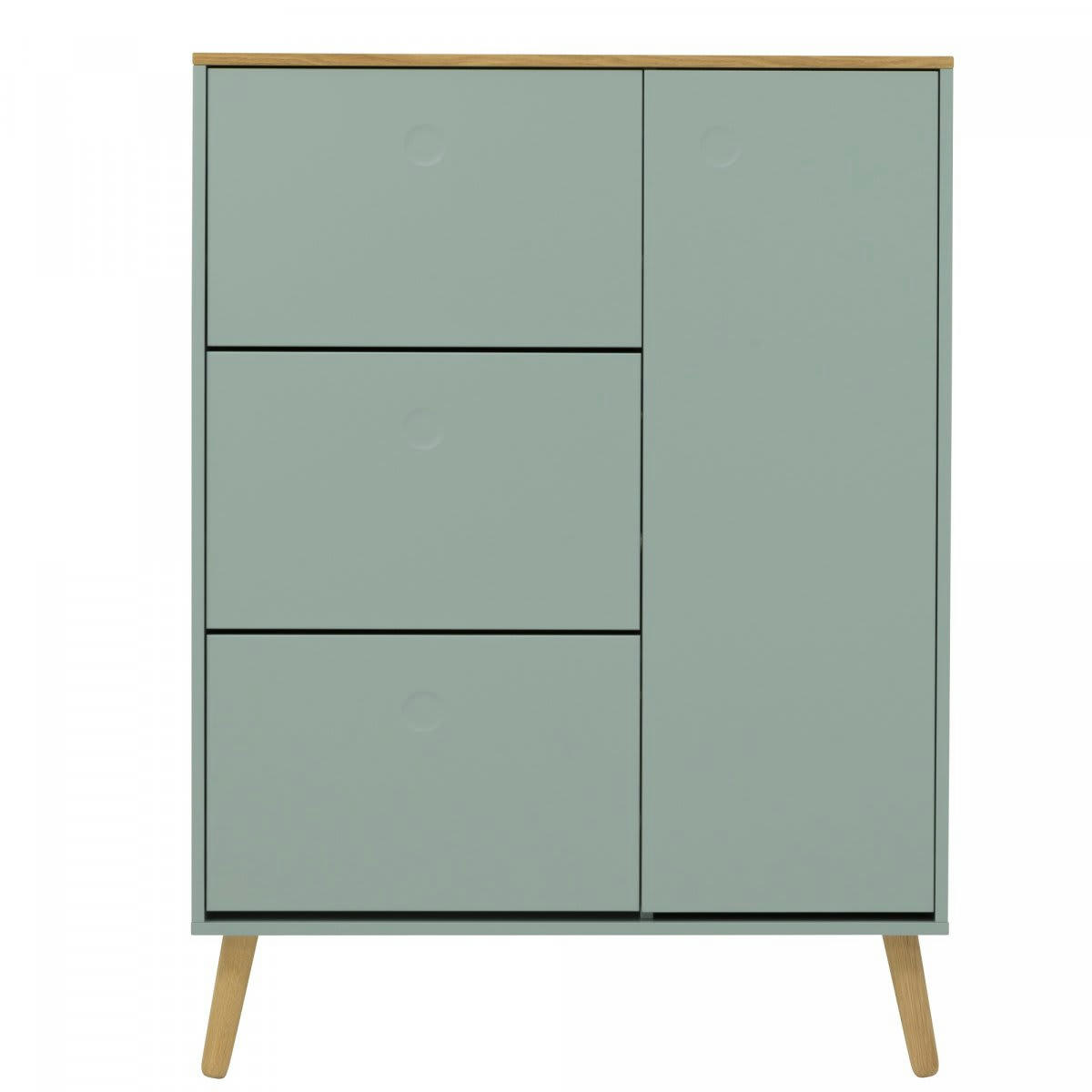 HUBILO - Grand meuble à chaussures moderne en bois vert