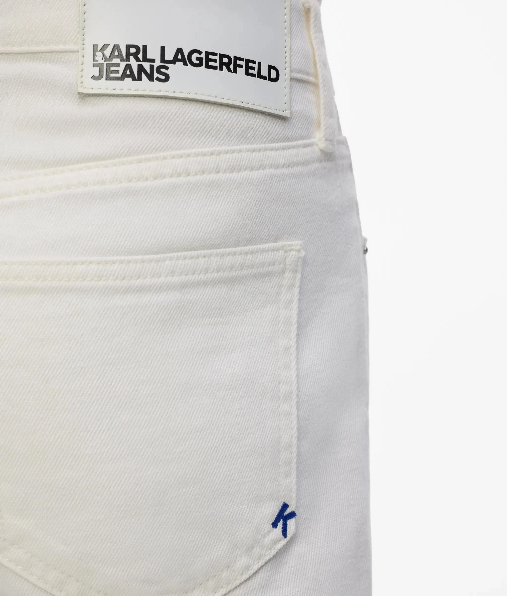 Jeans droit blanc taille haute