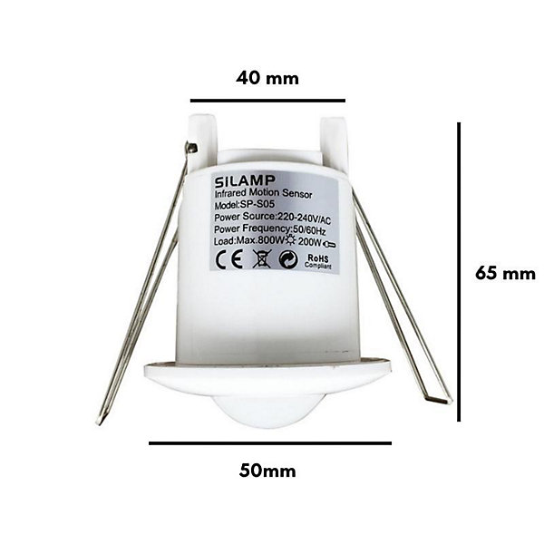 Détecteur de Mouvement Encastrable 6m 360 degrés 220V 50mm - SILAMP
