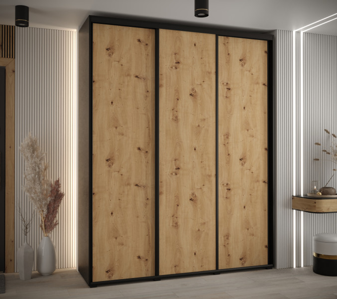 Szafa przesuwna 45 wysoka Davos 1 190 czarny artisan czarny