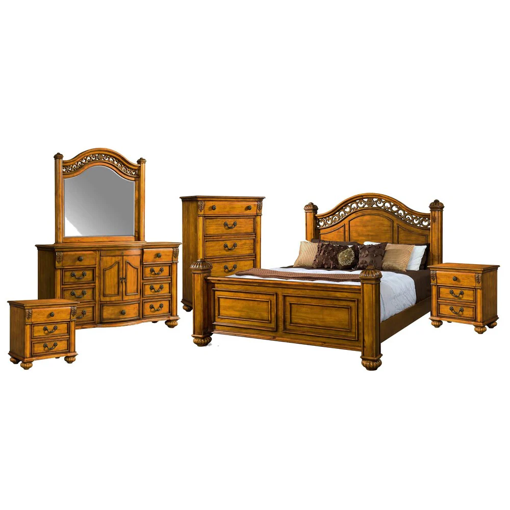 Picket House Furnishings Barrow Queen Poster 6PC Bedroom Set