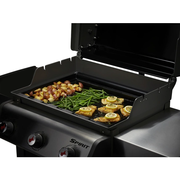Grillplatte, porzellanemailliertes Gusseisen, geeignet für Weber Spirit 300-Serie ab 2013, grau