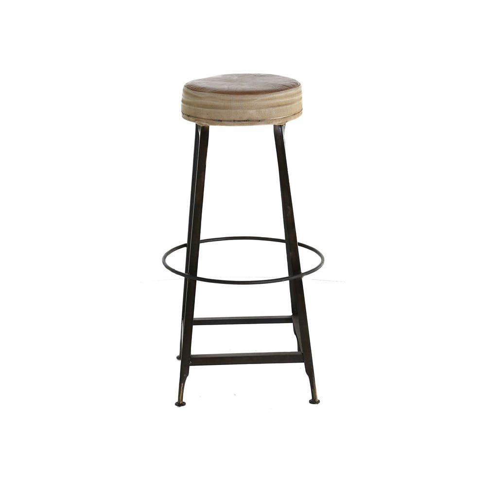 MONTECRISTO - Tabouret de bar en cuir vintage ii cuir marron