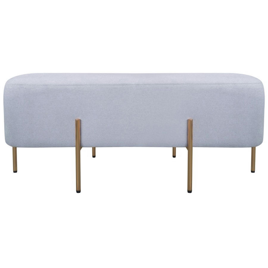 KATE - Pouf rectangulaire en tissu gris clair