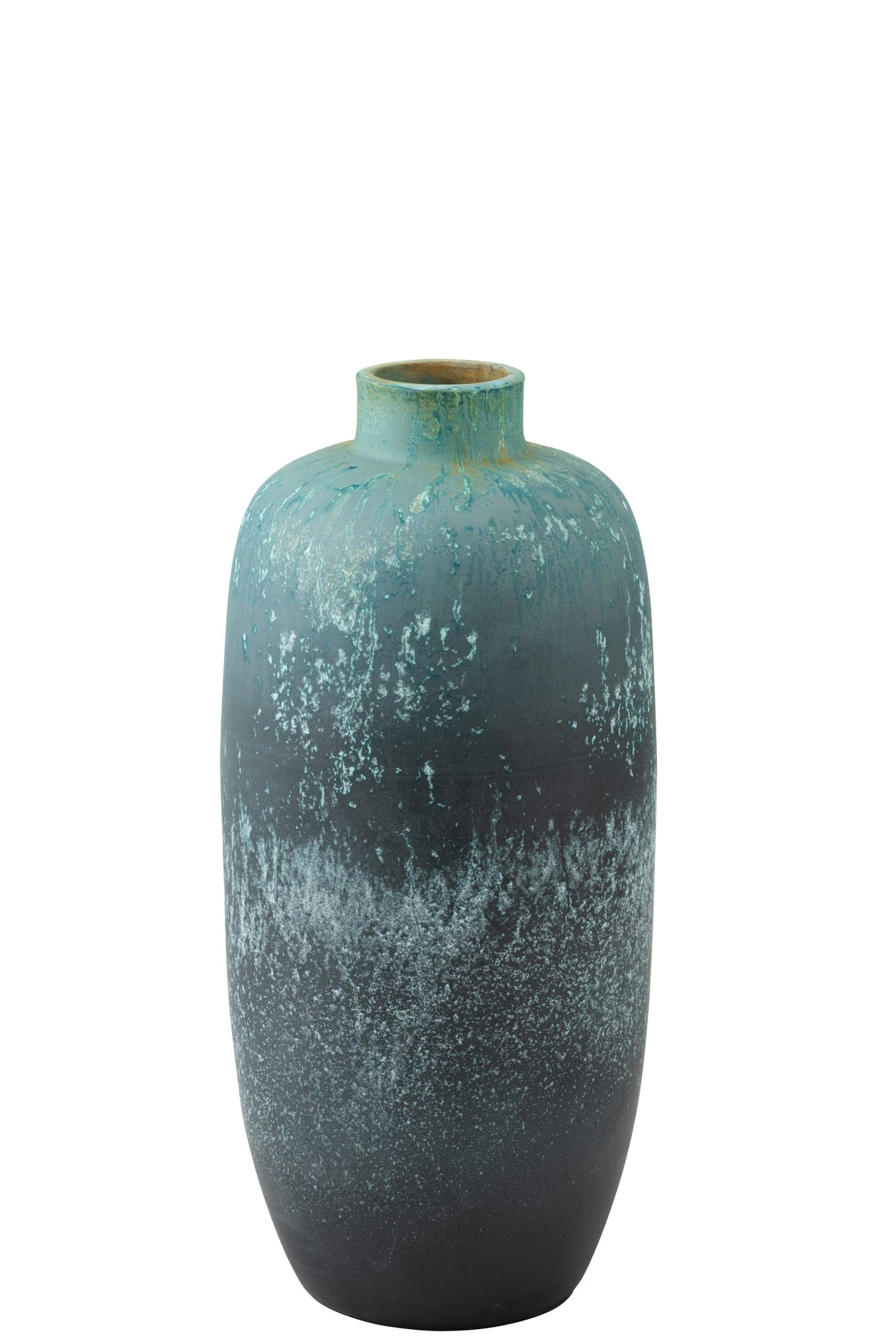 J-Line vaas Vintage - keramiek - azuur - medium - 72 cm hoog