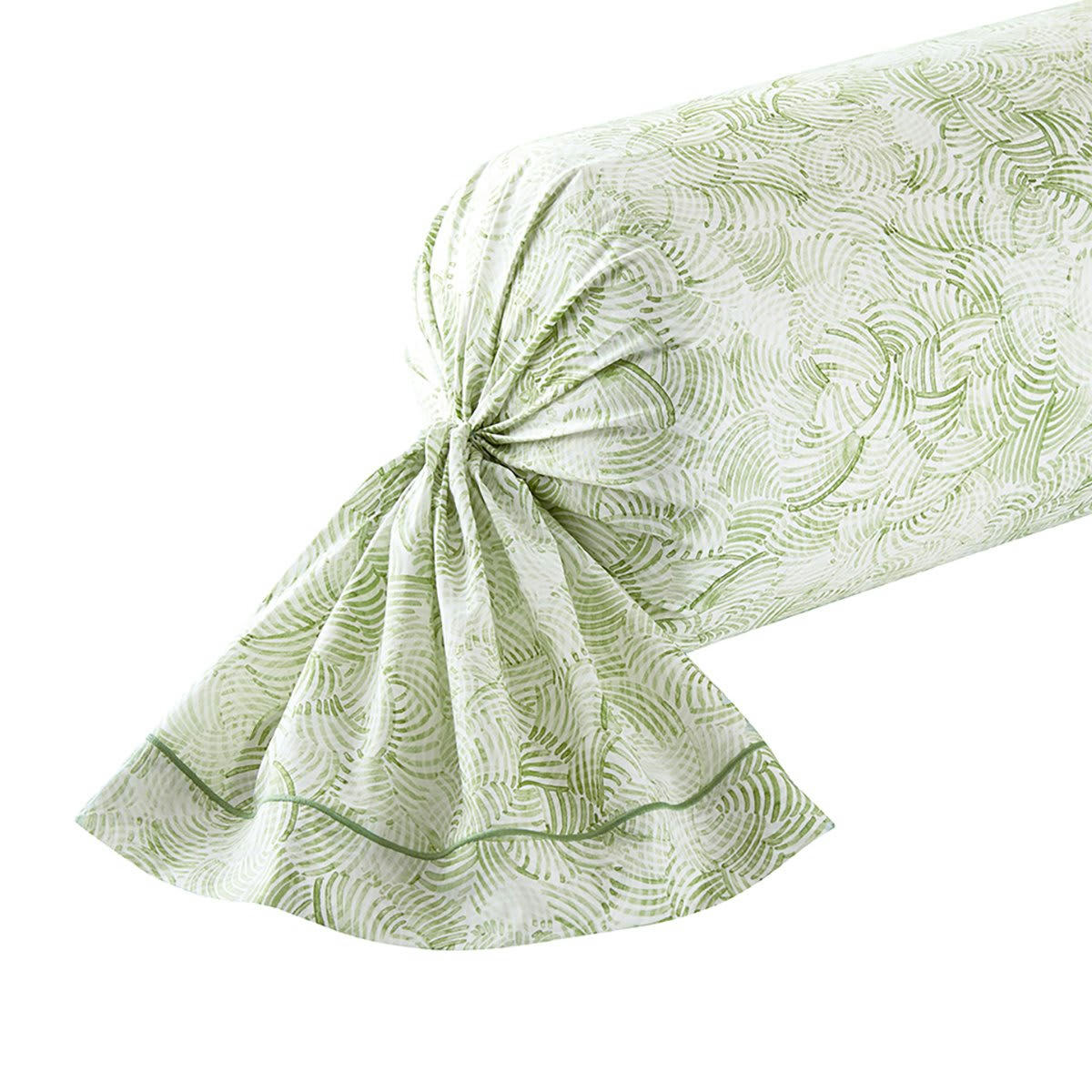 VILLANDRY - Taie de traversin percale vert clair 43x210 cm