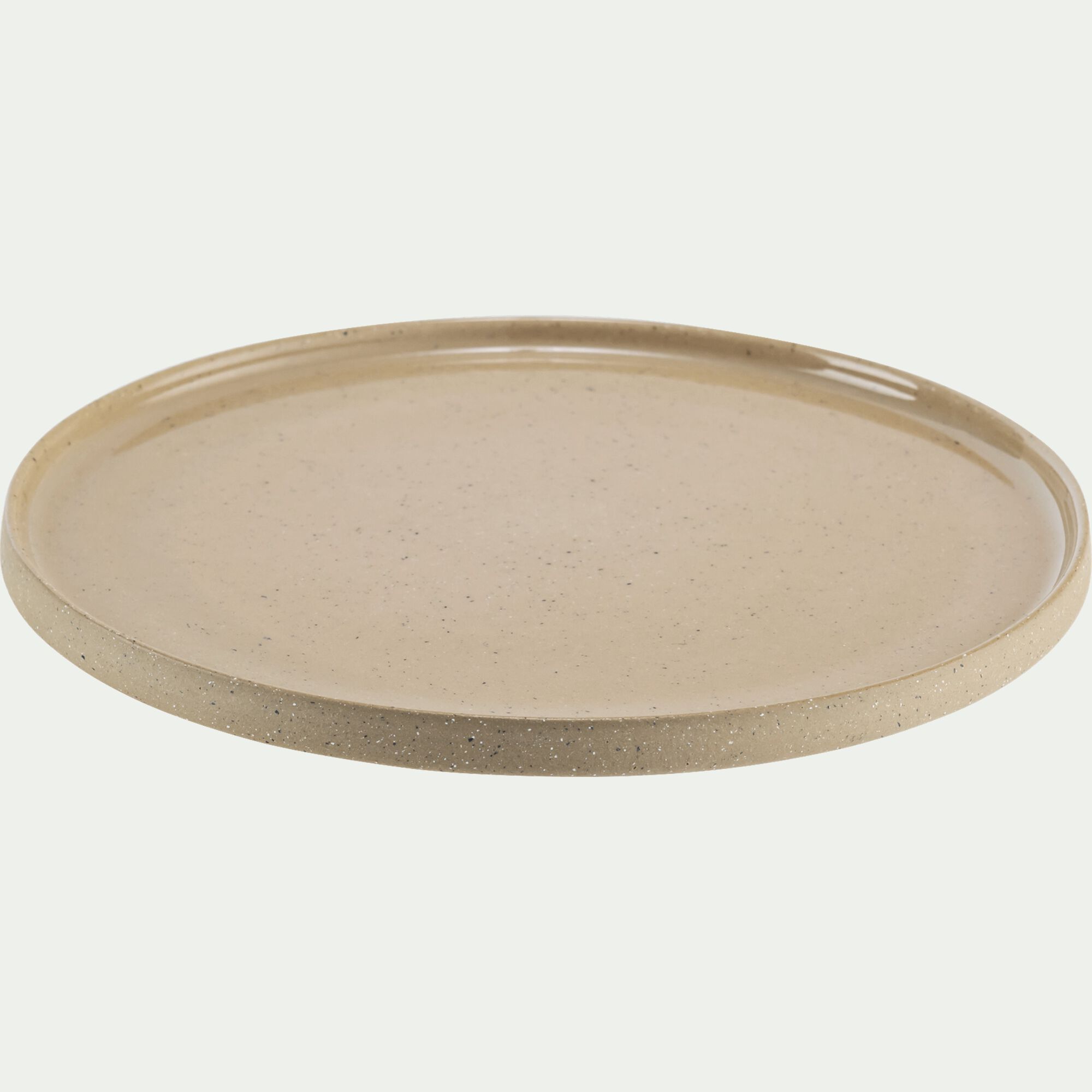 SUGITON - Assiette à dessert mouchetée en grès D20cm - beige