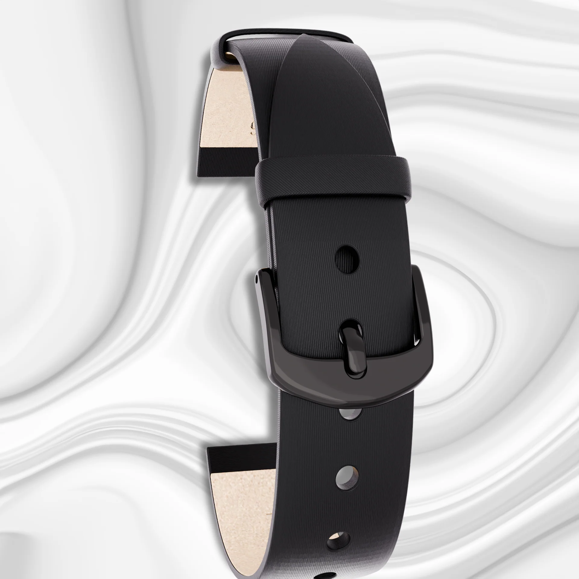 Satin Leather Black (16mm)