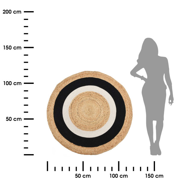 Okrągły dywan jutowy boho 120 cm