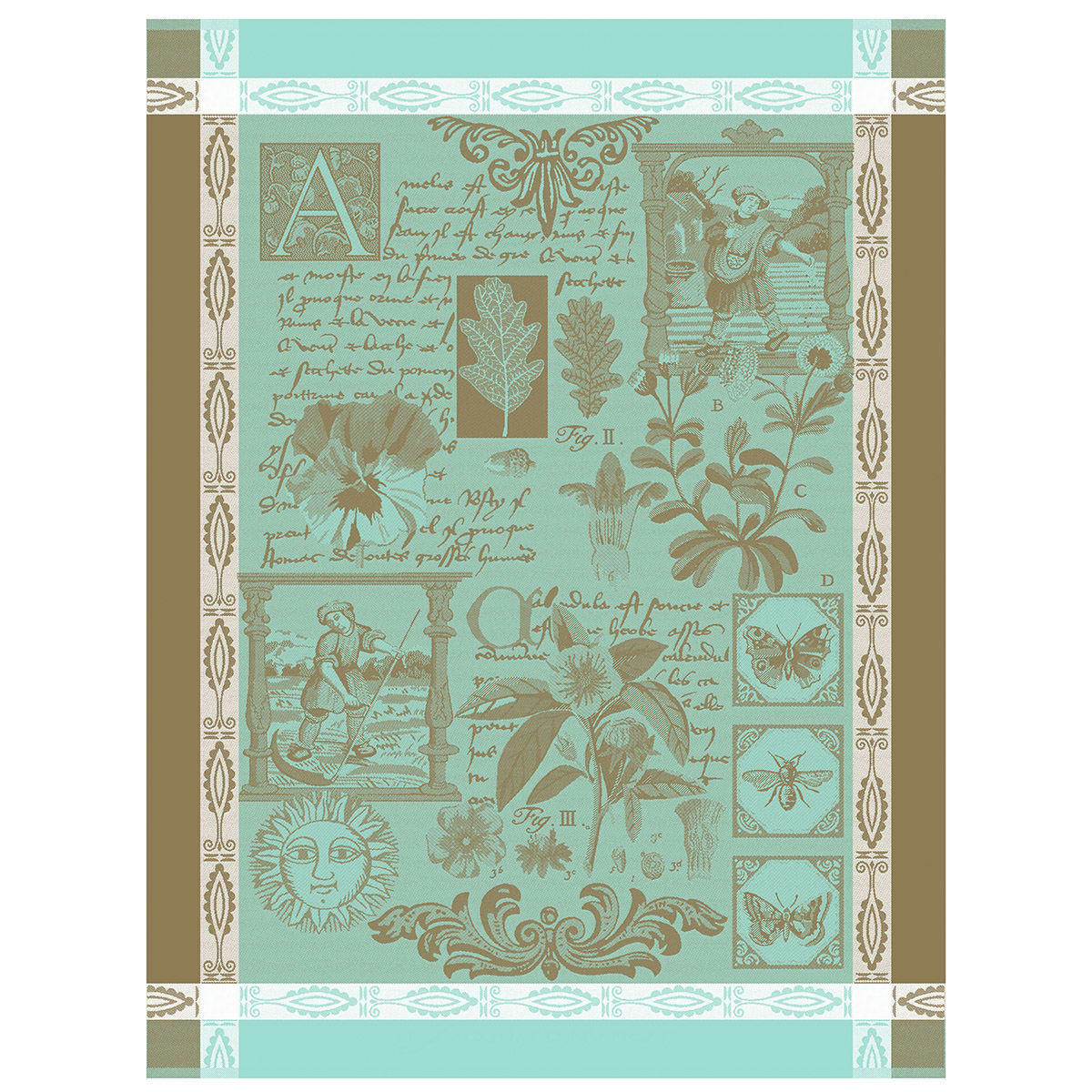 HERBIER - Torchon en coton chardon 60 x 80